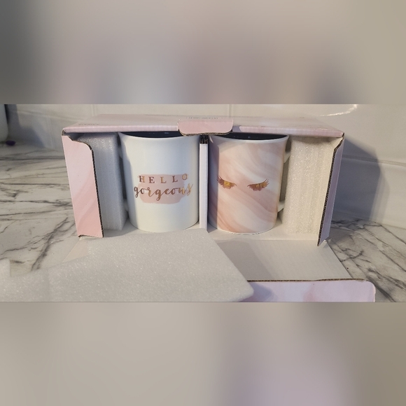 NEW Hello Gorgeous & Eyelash 2 Mug Coffee Mug Set - Sally Holiday Editio… - Picture 6 of 6